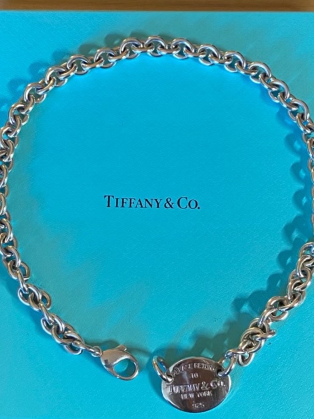 Tiffany & Co. Return to Tiffany Oval Tag Necklace 925 Sterling